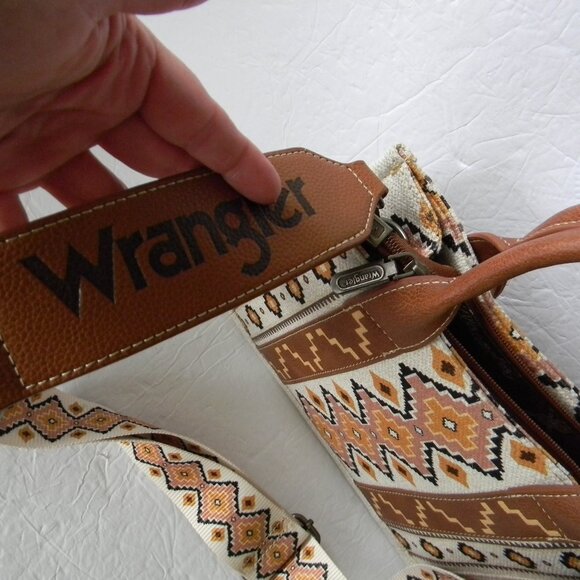 EUC Wrangler Tote Crossbody Aztec Purse Coffee Brown Southwestern Bag COWGIRL - Picture 7 of 10